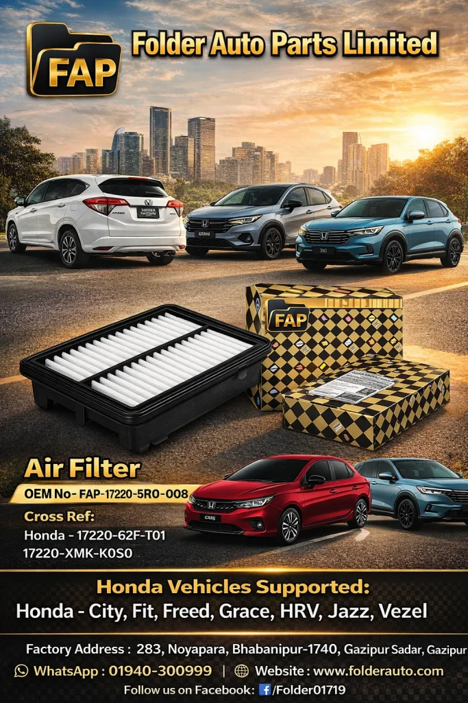 Premium Air Filter FAP-17220-5R0-008 for Honda vehicles