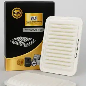 Toyota Allion and Corolla showing compatible OEM air filter codes 17801-21050 and 17801-22020