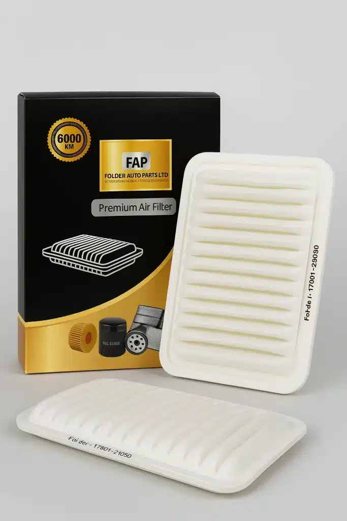 Toyota Allion and Corolla showing compatible OEM air filter codes 17801-21050 and 17801-22020