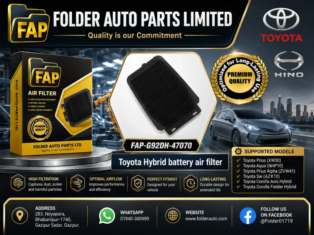 High-performance Hybrid Battery Air Filter for Toyota hybrid vehicles.